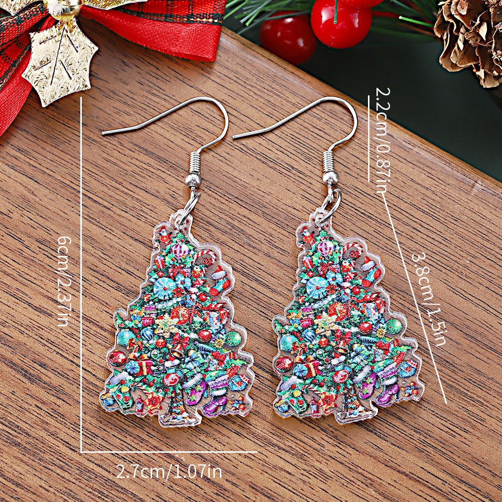 Wholesale Candy Lantern Christmas Tree Pendant Earrings Acrylic Earrings